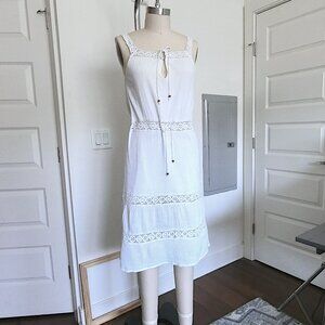 White Crochet-Trim Cotton Sundress